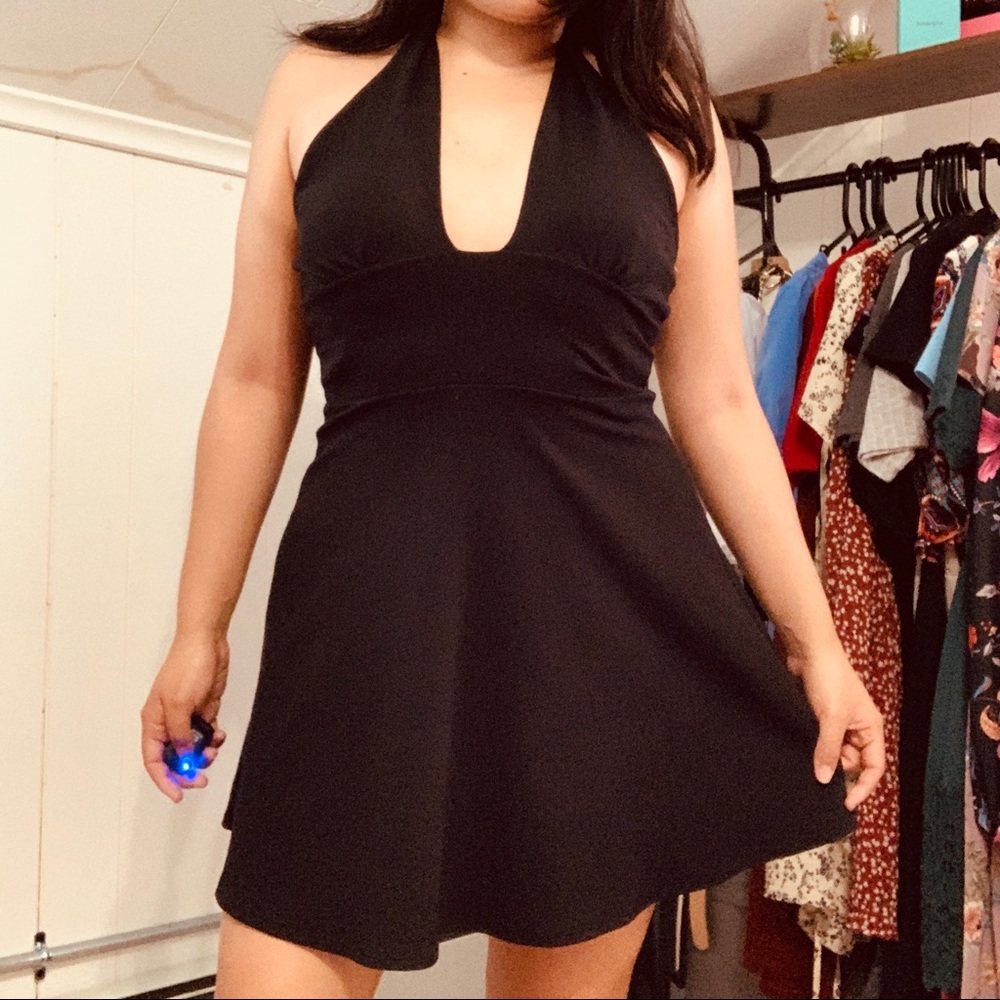 Marilyn Monroe Inspired Black Tie Up Swing Dress